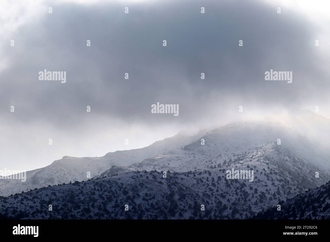 smoky mountain ridge on a winter day Stock Photo