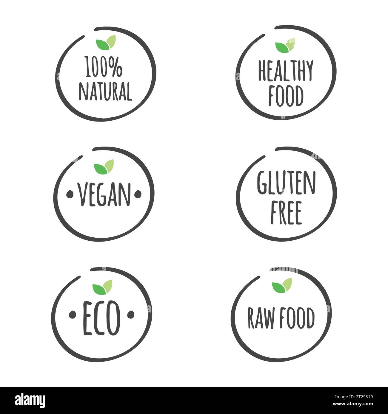 100% natural food badge. Eco Nature green icon product label or logo ...
