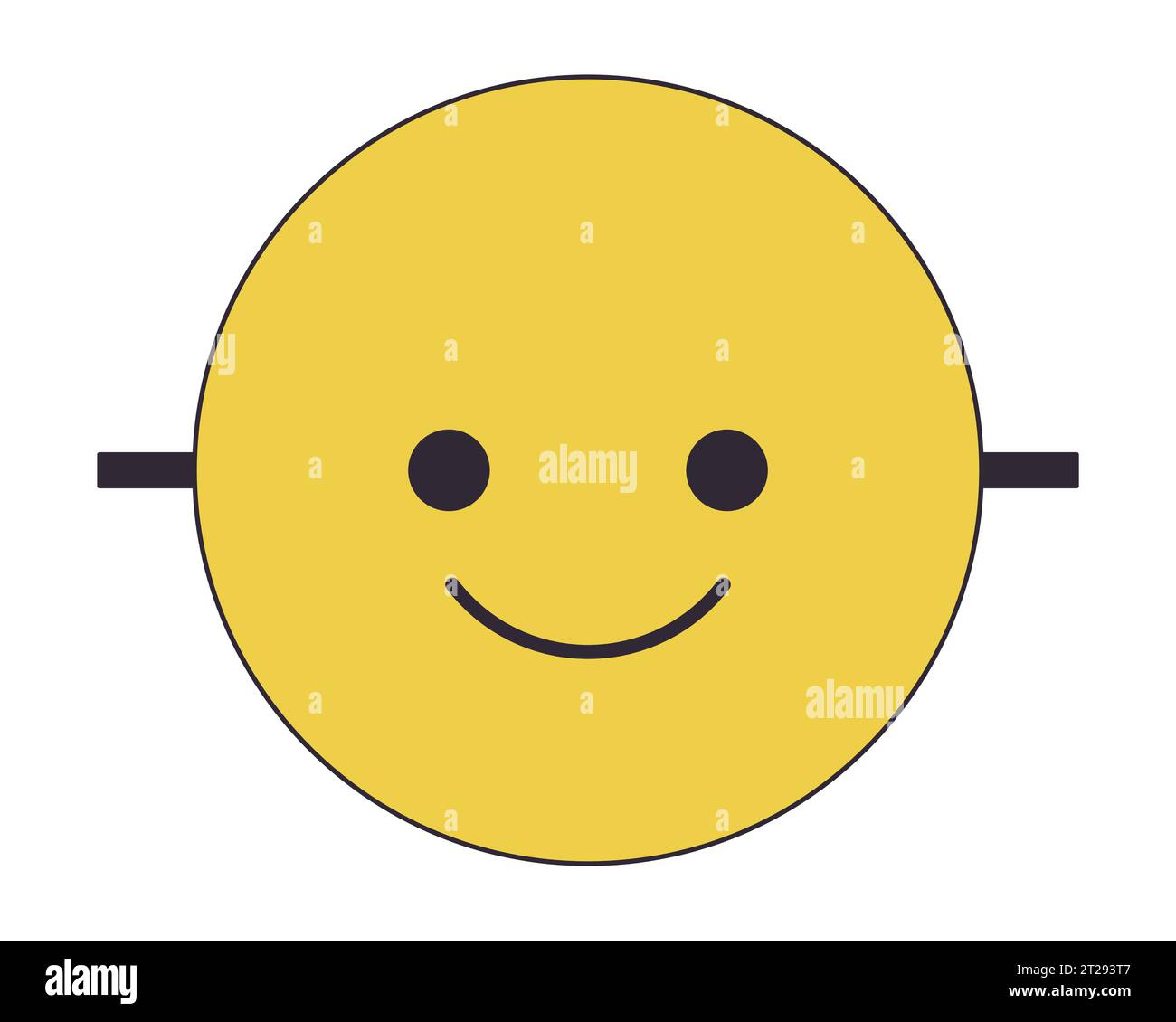 Emoji face flat line color isolated vector object Stock Vector