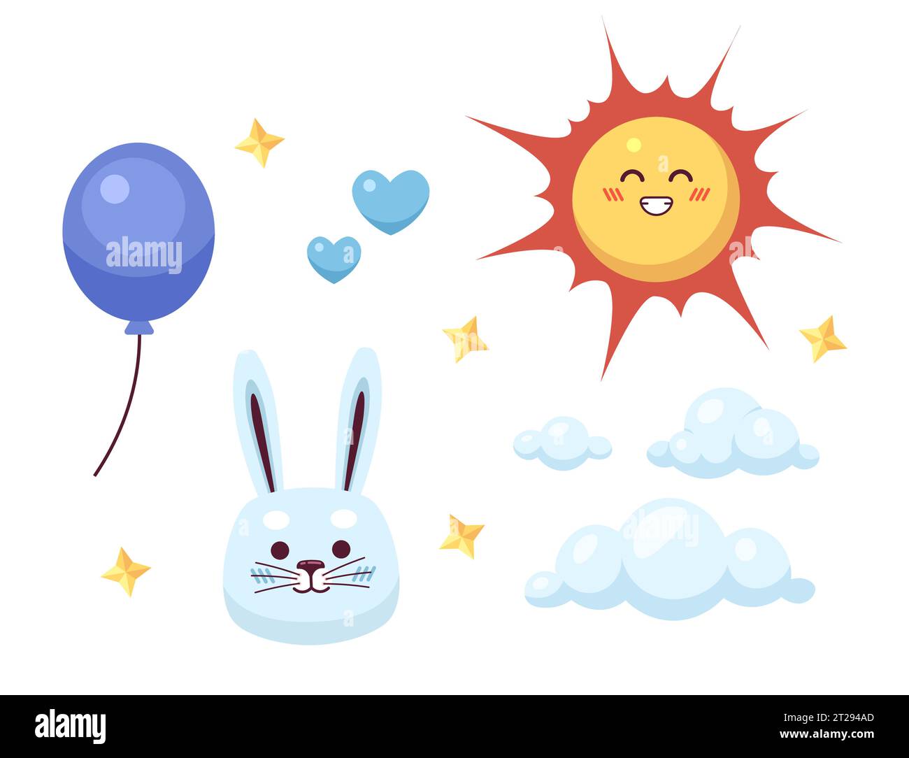 Boyish childish decorations 2D illustration concept Stock Vector
