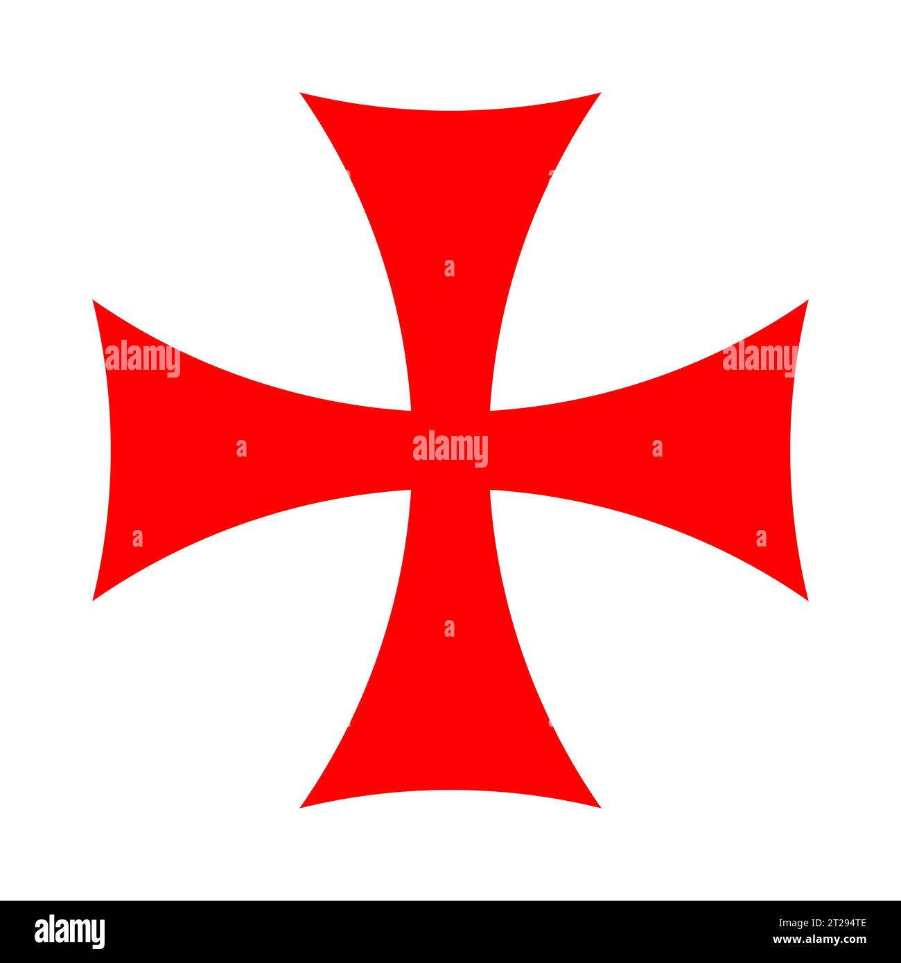 Knights Templar cross. Symbol of the Poor Fellow-Soldiers of Christ and of the Temple of Solomon. Military order of Catholic faith in the Middle Ages. Stock Photo