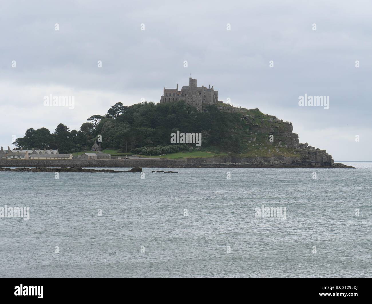 View from the beach to Saint Michael's Mount in Cornwall England Stock Photo