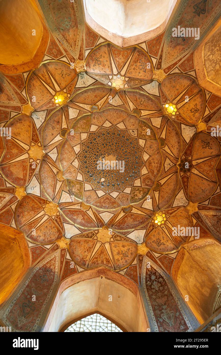 ceiling with islamic pattern and seamless traditional tiles. Selective focus Stock Photo