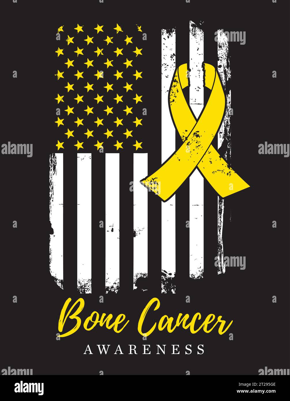 Awareness Ribbon Bone Cancer awareness American Distressed Flag vector t shirt design Stock