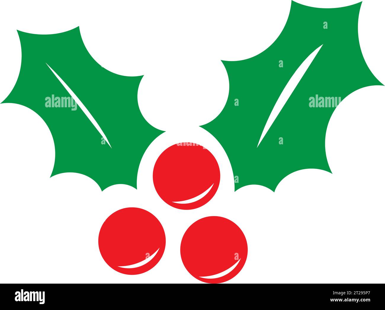Christmas pattern with green holly leaves and berries. Vector ...
