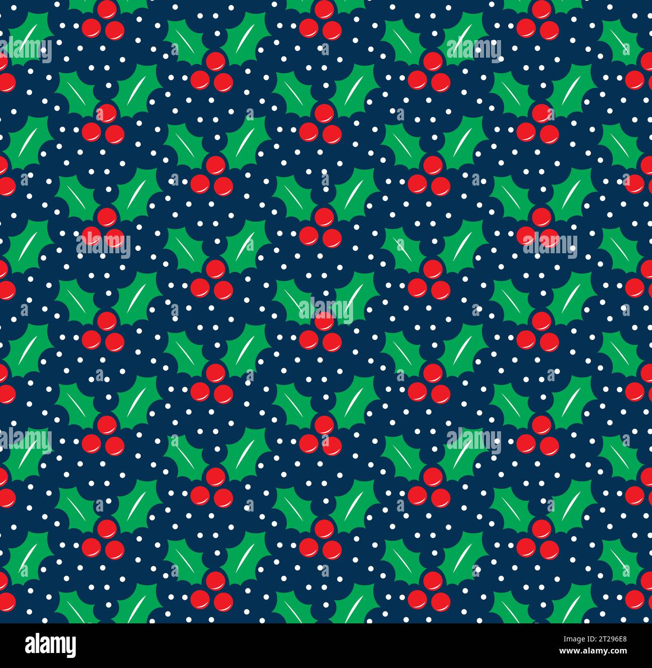 seamless pattern with holly berry Stock Vector
