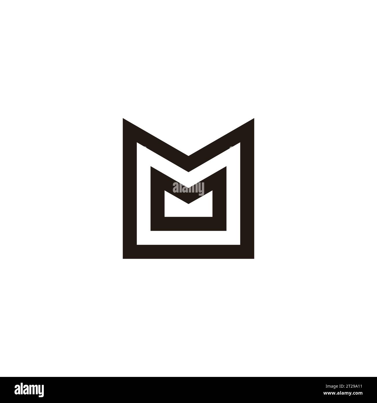 letter mm stripes geometric line logo vector Stock Vector