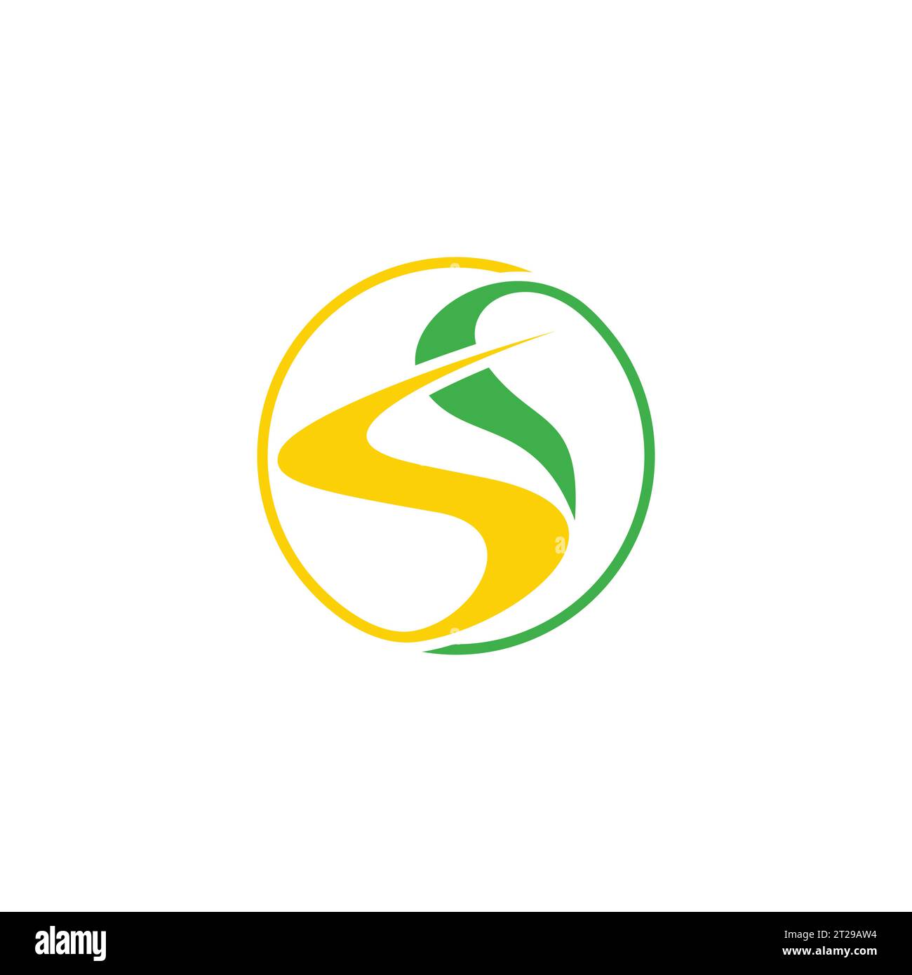 letter s leaf circle curves simple logo vector Stock Vector