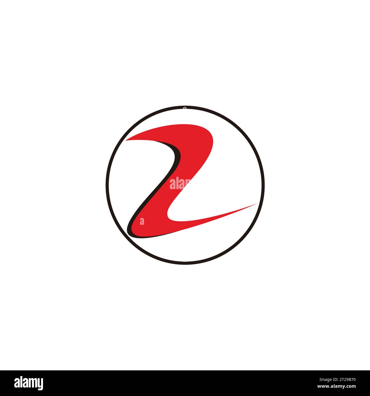 letter r l simple red curves logo vector Stock Vector