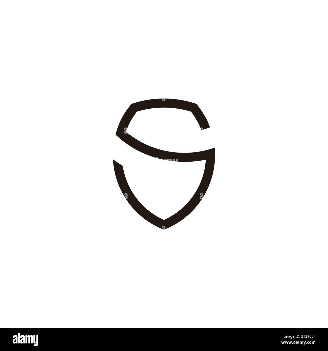 letter s shield simple geometric thin line vector Stock Vector