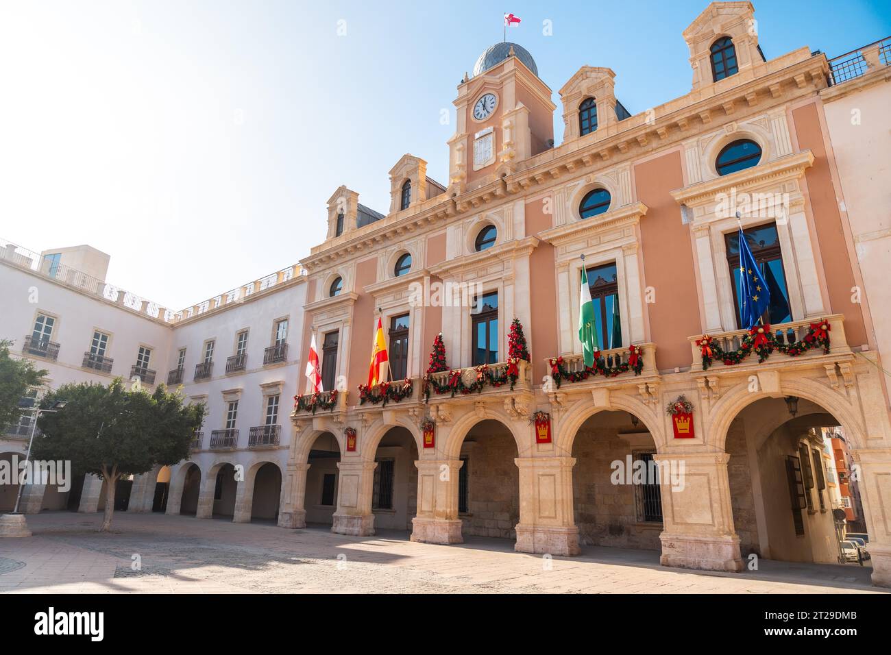 Town Hall Square in the city of Almeria, Andalusia. Spain. Costa del sol in the mediterranean sea Stock Photo