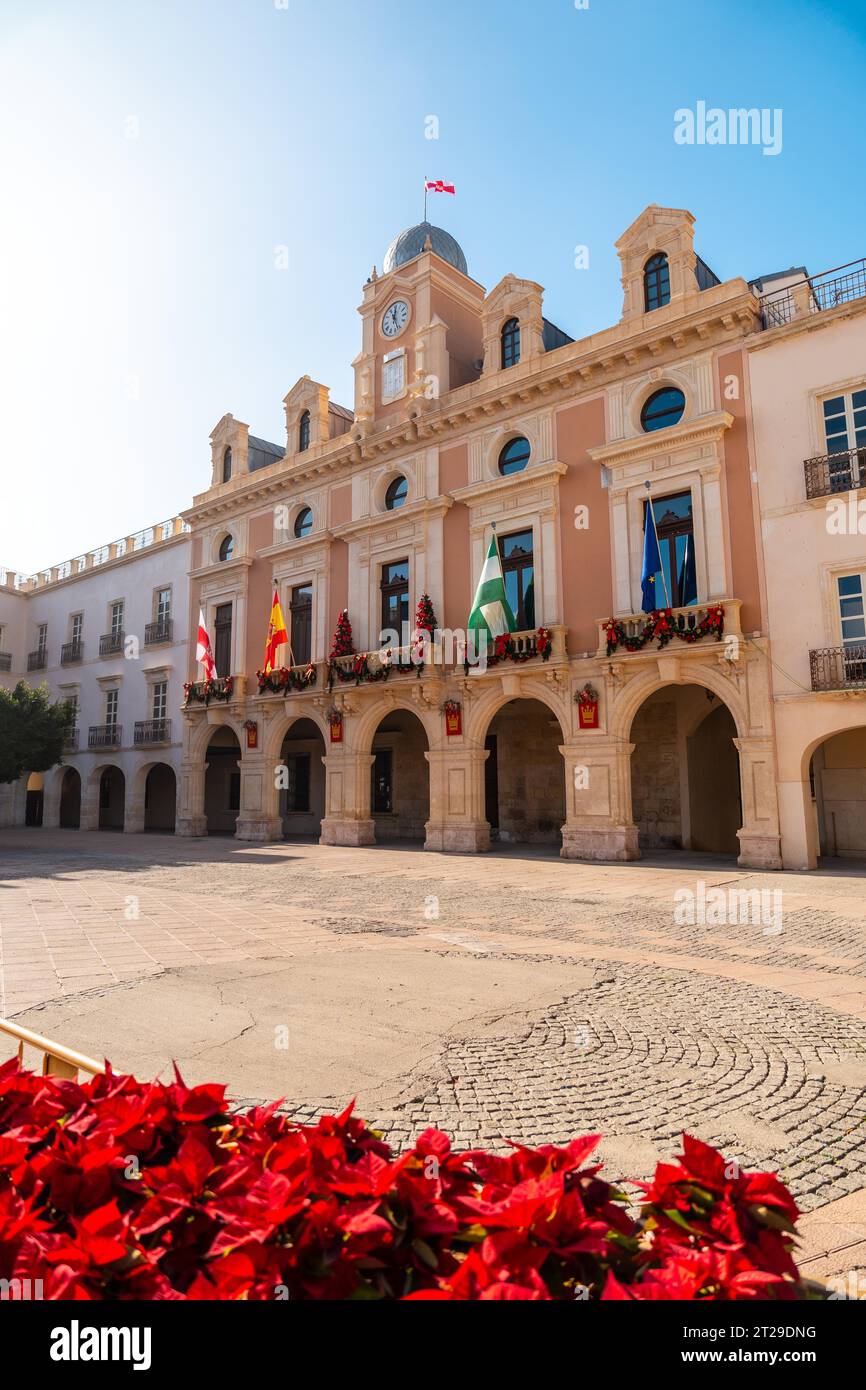 Town Hall Square in the city of Almeria, Andalusia. Spain. Costa del sol in the mediterranean sea Stock Photo