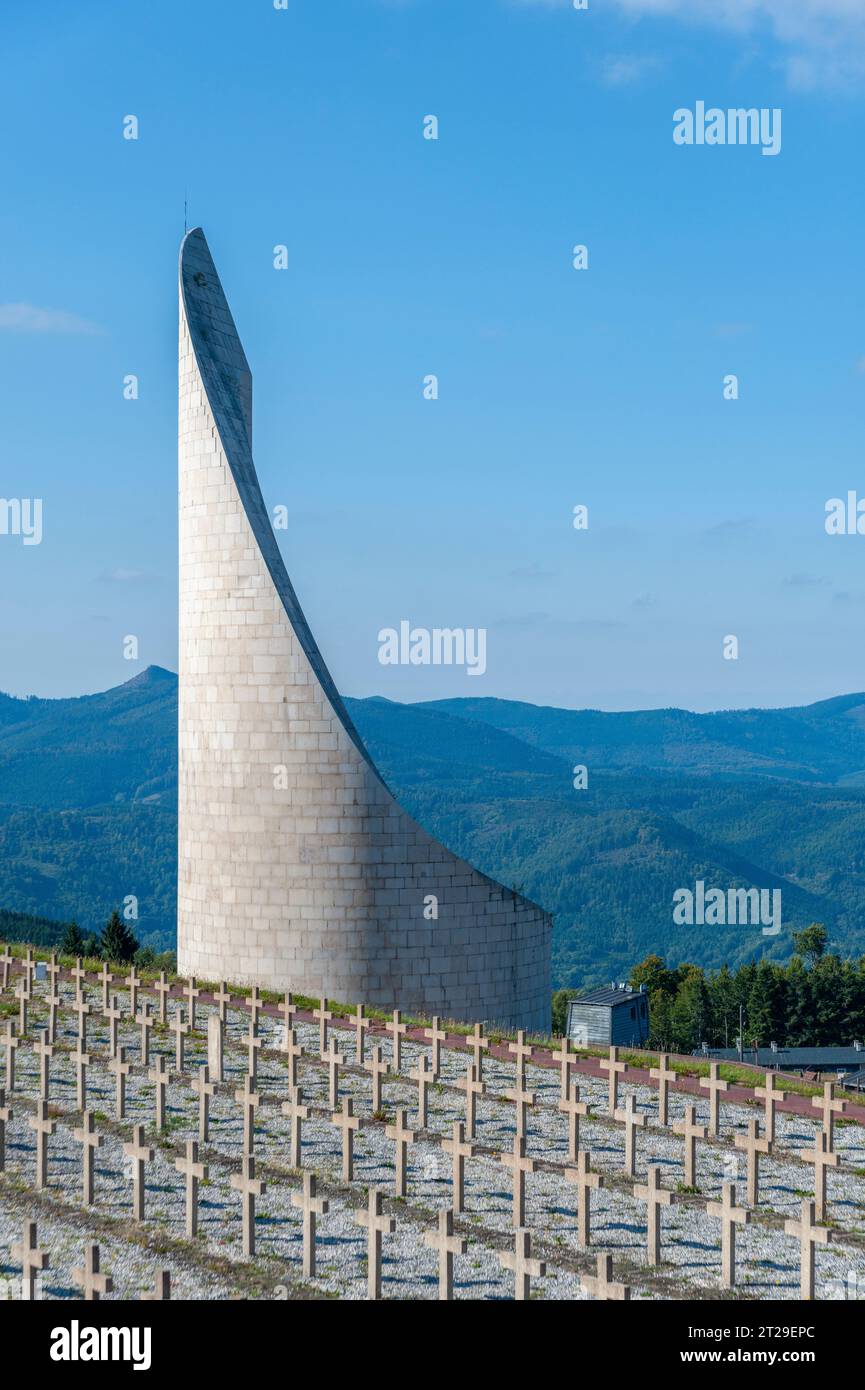 Lighthouse of Remembrance, memorial in former Natzweiler-Struthof concentration camp, Natzwiller, Alsace, France, Europe Stock Photo