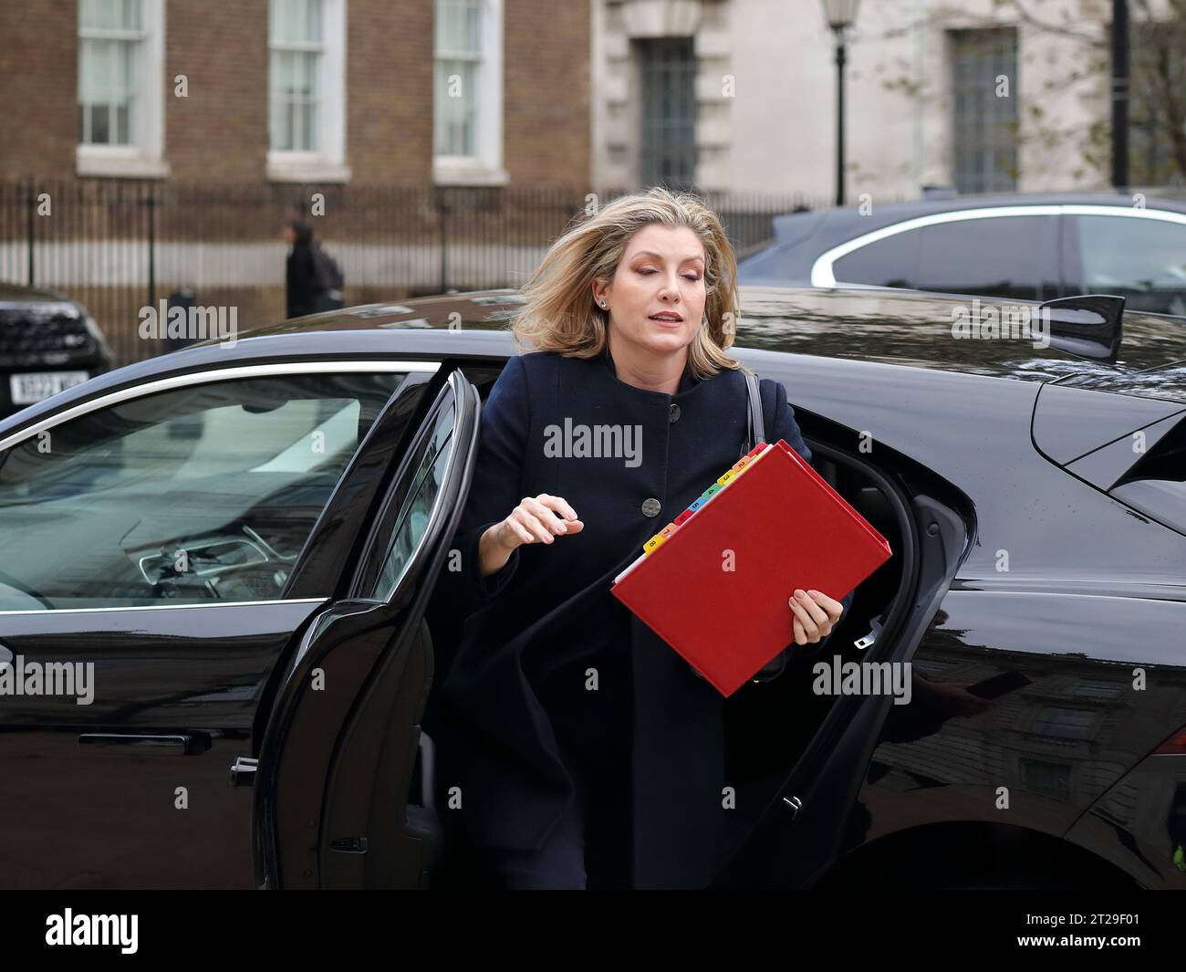 London, United Kingdom. 17th Oct, 2023. Penny Mordaunt, Leader of the House of Commons arrives at the Cabinet Office for the Cabinet Meeting. Stock Photo