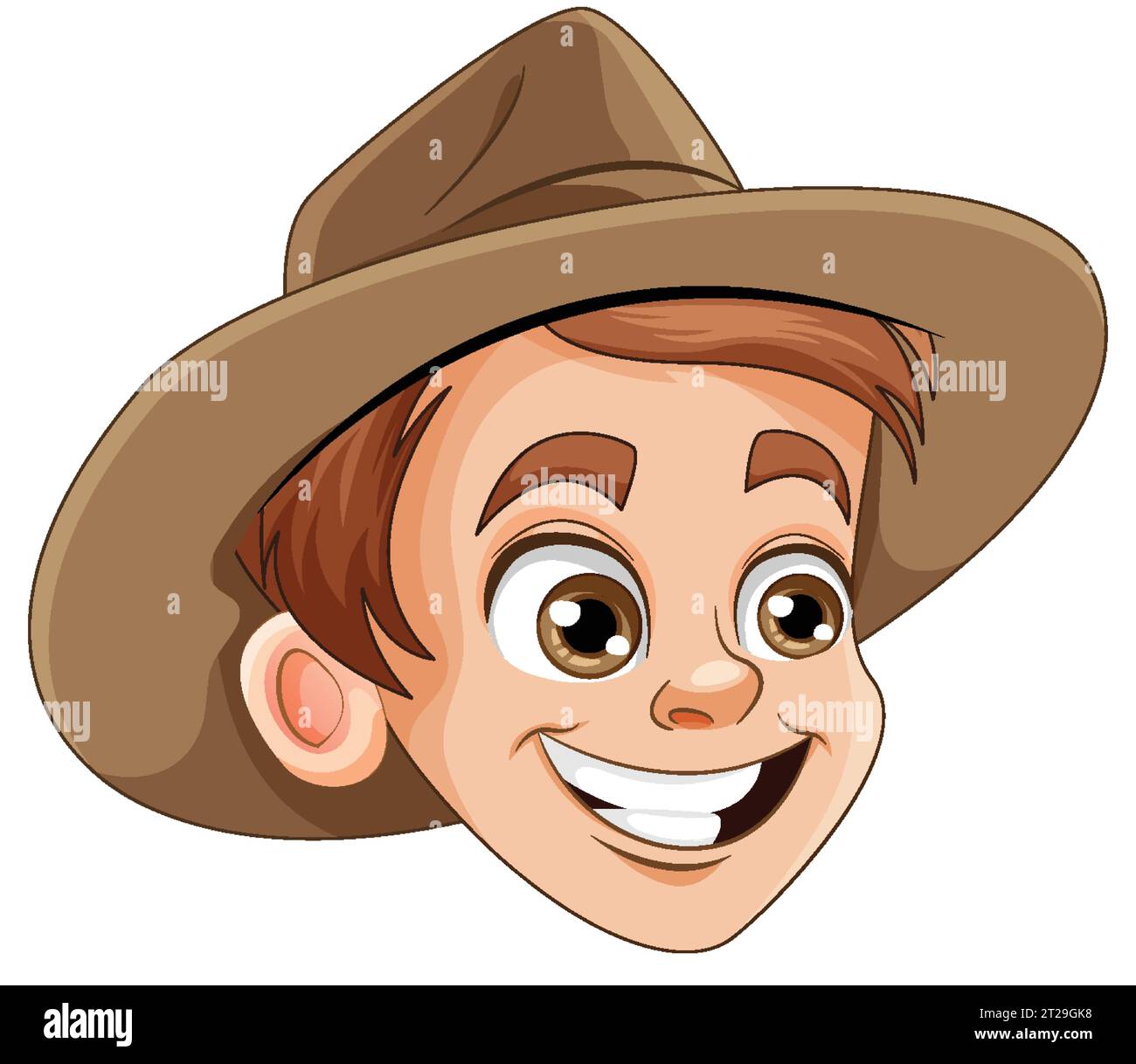 Cheerful Boy Head with Hat Vector illustration Stock Vector Image & Art ...