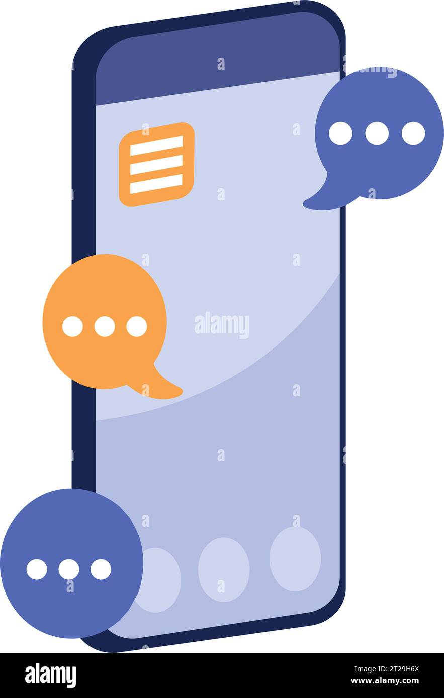 Smartphone concept in UX UI flat style isolated on background Stock Vector