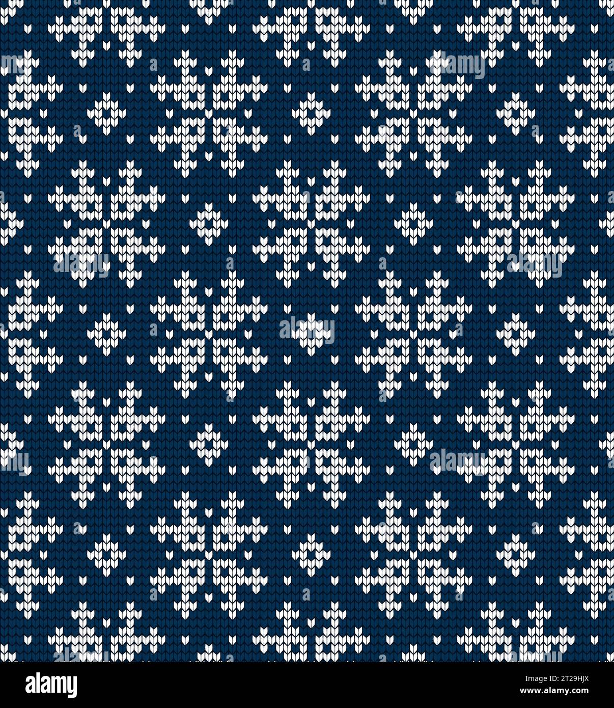 Knitted Christmas and New Year pattern Stock Vector
