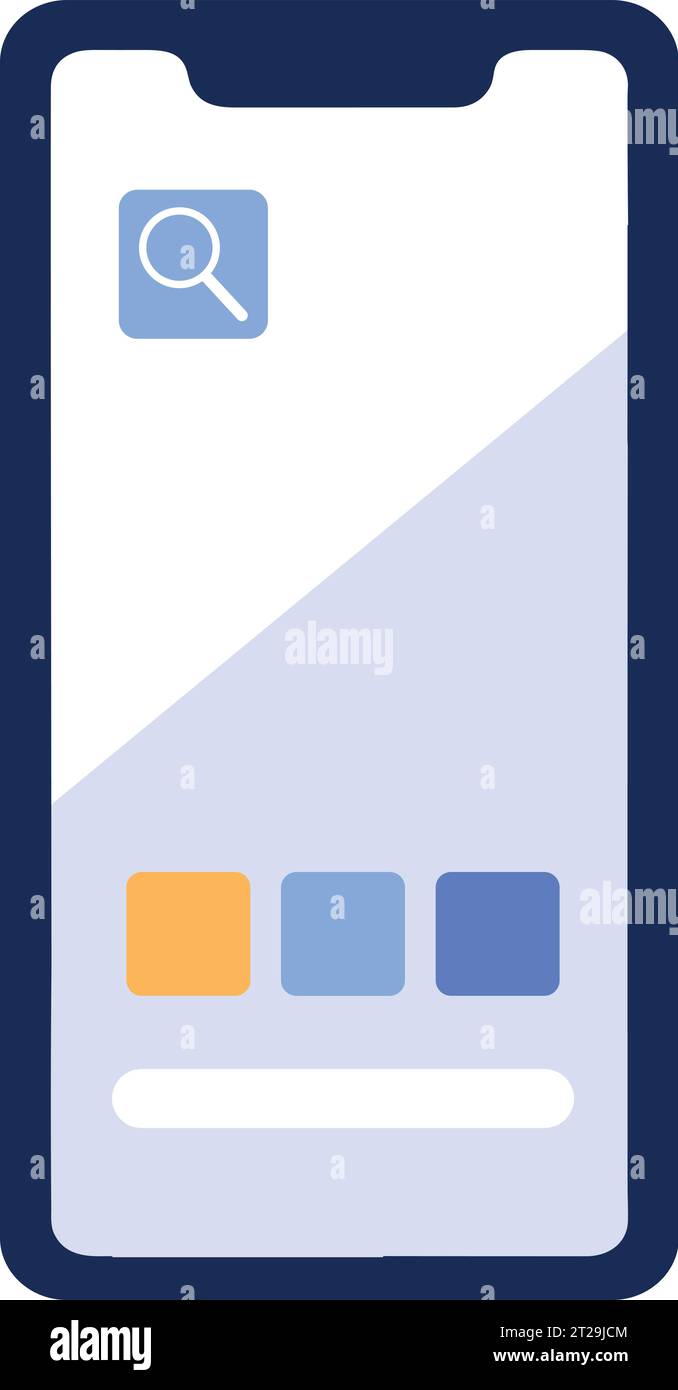 Smartphone concept in UX UI flat style isolated on background Stock Vector