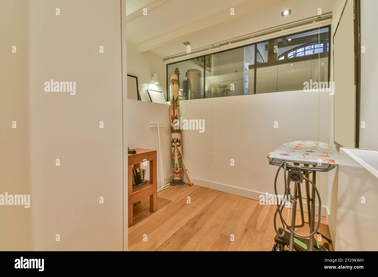 Curated visual reference: Interior Of Room With Ironing Board And Decor With Wooden Photo Inspiration