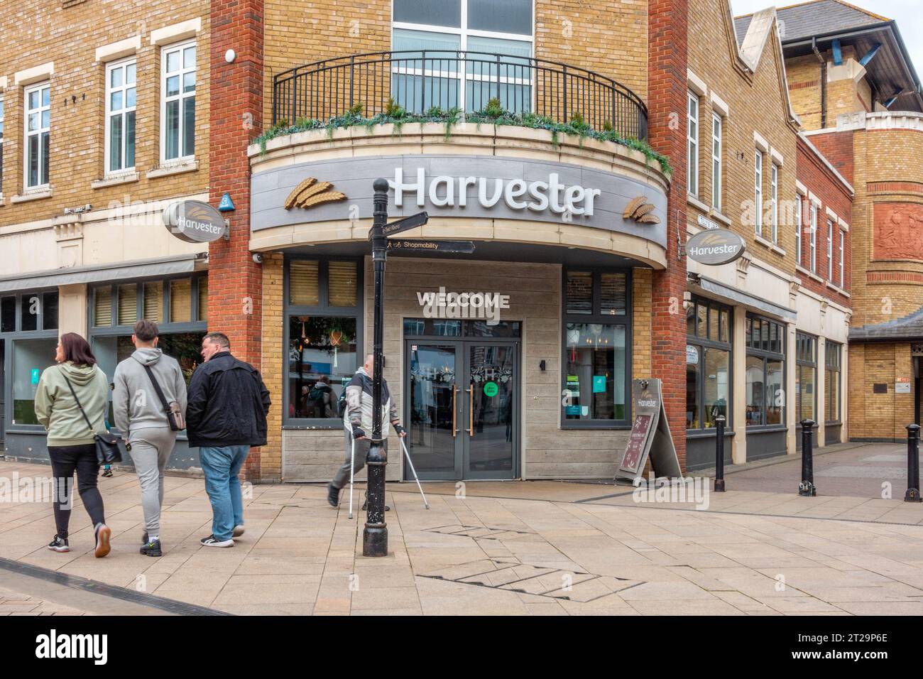 The Harvester restaurant seen from The High Street in Stainesupon