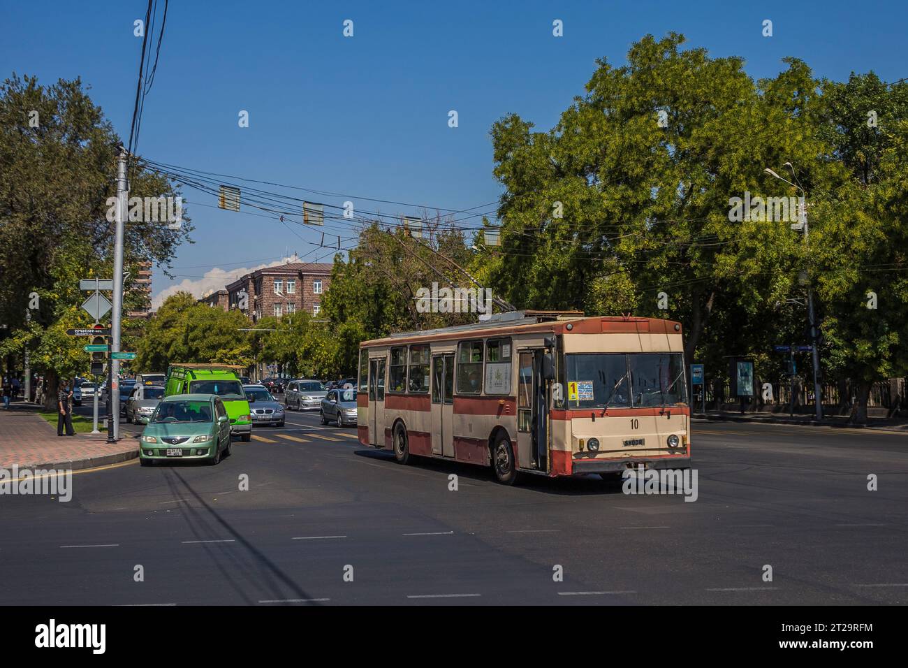 13.09.2023. Armenia, Yerevan. Skoda 14tr in the city centre. Stock Photo