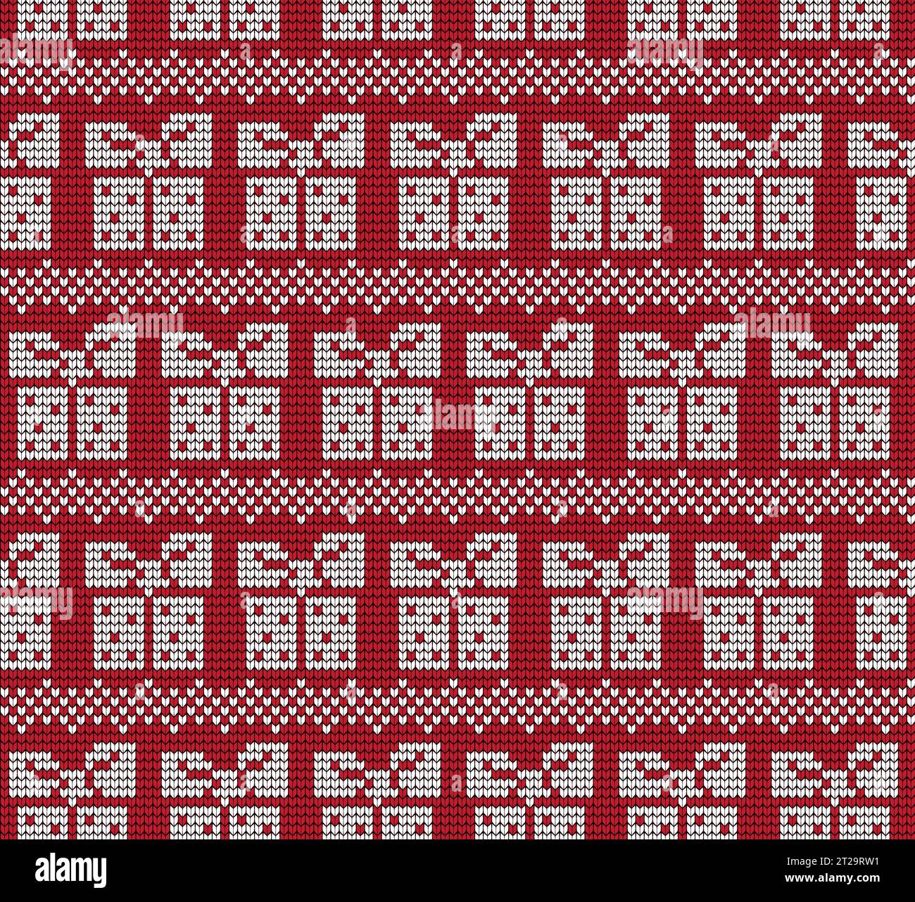Knitted Christmas and New Year pattern Stock Vector
