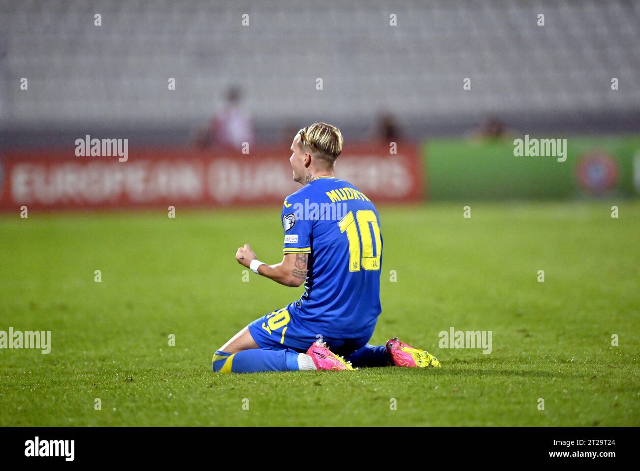 TA' QALI, MALTA OCTOBER 17, 2023 Forward Mykhailo Mudryk of Ukraine