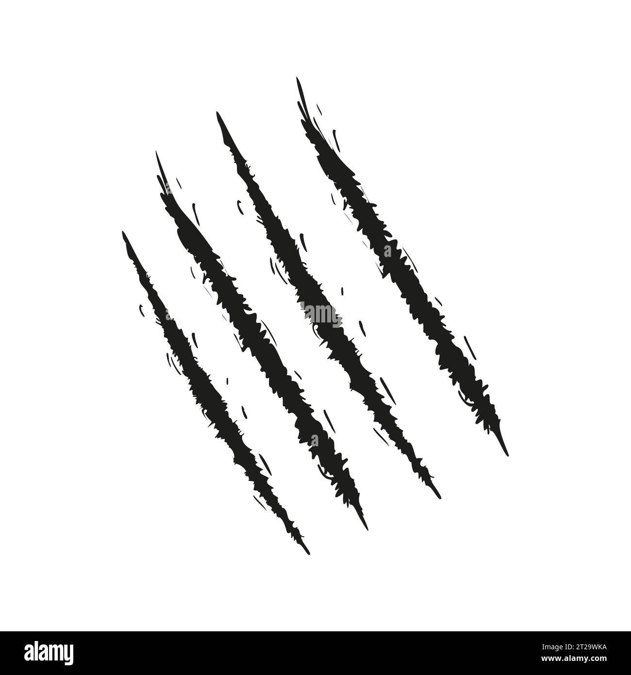 Animal claw scratches and marks. Icon, flat style, black silhouette