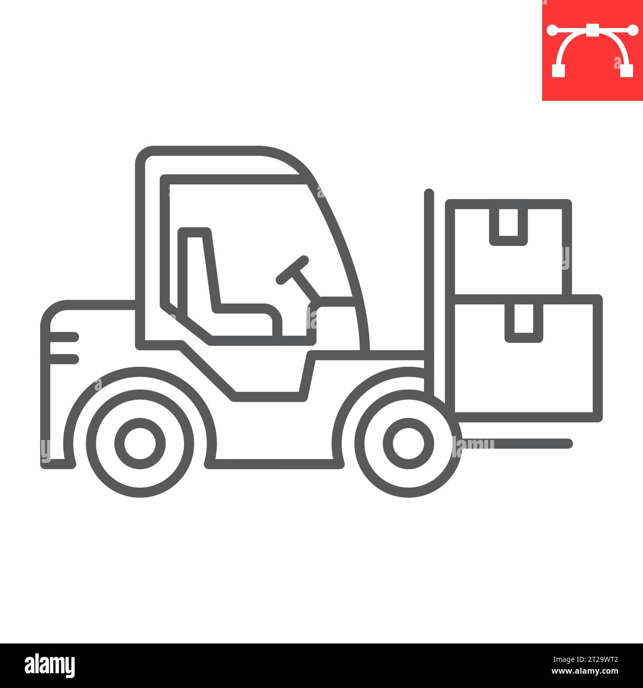 Forklift line icon, logistic and transportation, forklift vector icon