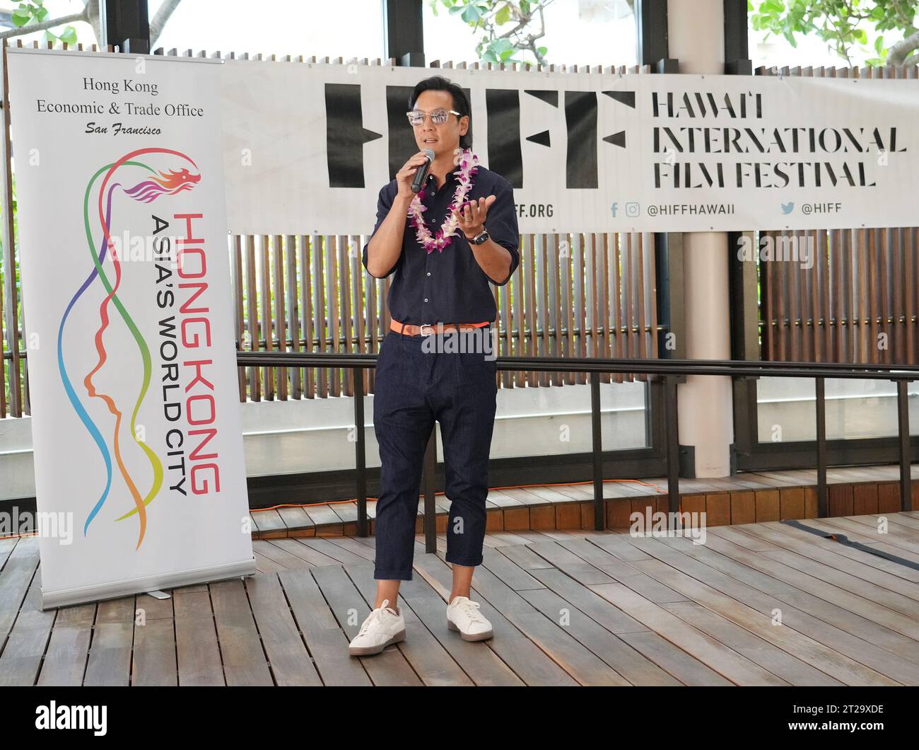 Daniel Wu at the 43rd Annual Hawaii International Film Festival - Spotlight On Hong Kong Reception with Daniel Wu held at the Prince Waikiki in Honolulu, HI on Tuesday, October 17, 2023. (Photo By Sthanlee B. Mirador/Sipa USA) Stock Photo