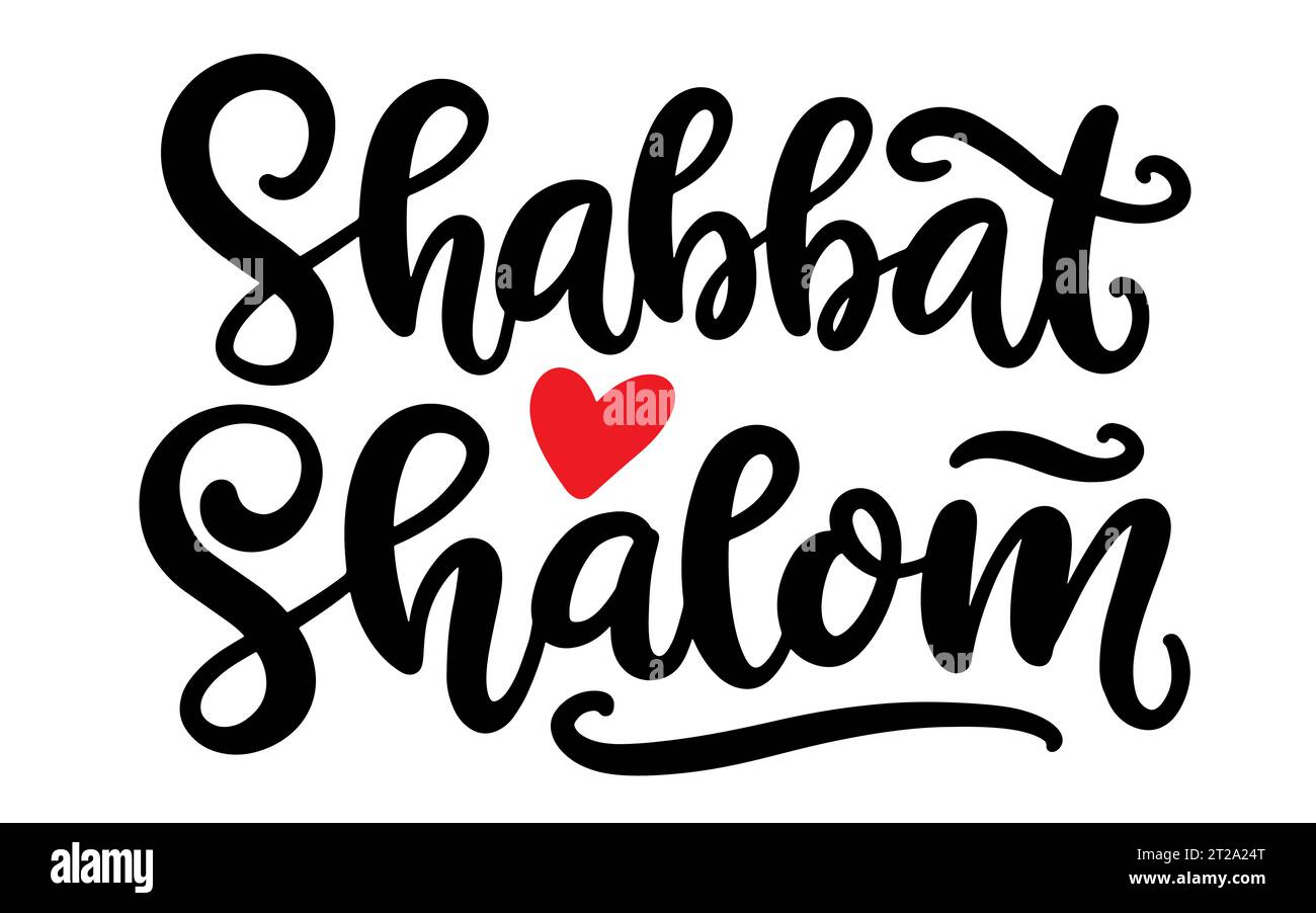 Shabbat Shalom Lettering Inscription Calligraphy Stock Vector Image & Art Alamy