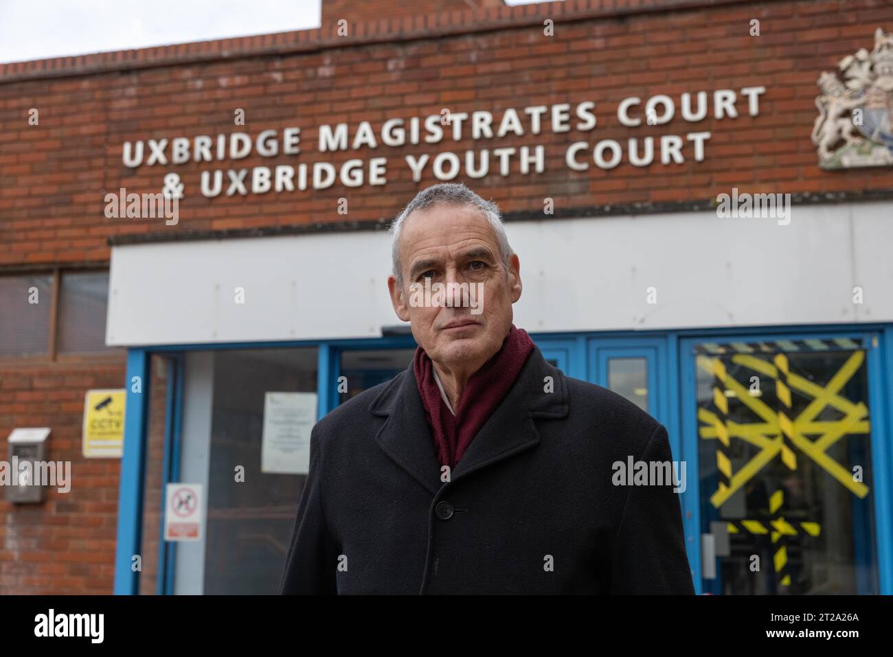 Stephen Green, 72, Christian preacher prosecuted for holding a sign carrying a quote from the Bible outside an abortion clinic, Uxbridge Magistrates. Stock Photo