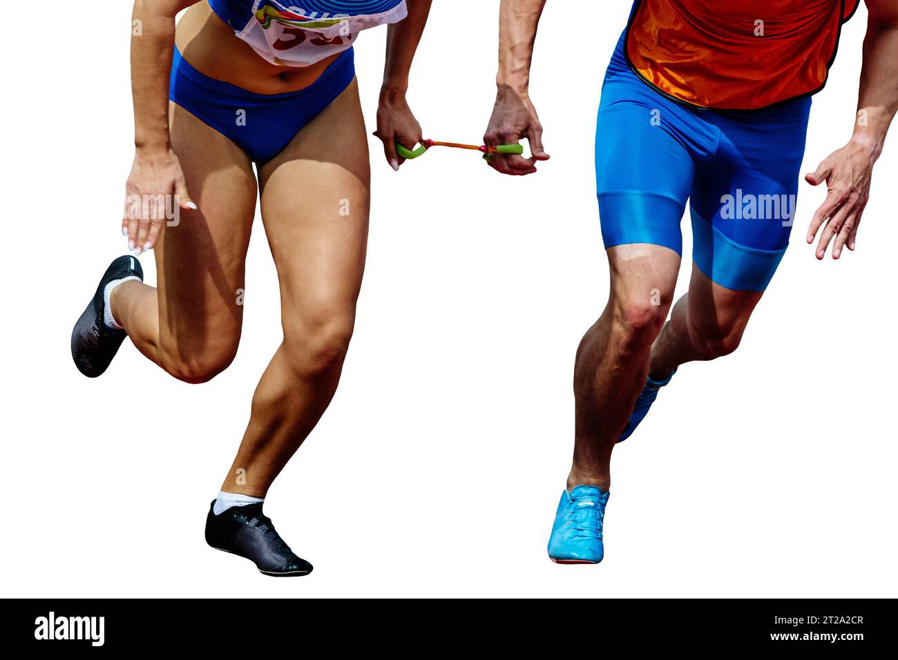 blind para athlete runner with guide in starting line sprint race, in hand  tether wrist, summer para athletics championships Stock Photo - Alamy