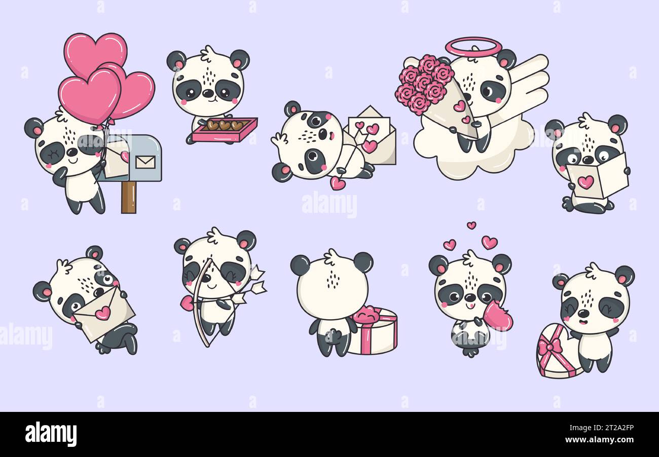 Premium Vector  Cute panda bear with glasses illustration.