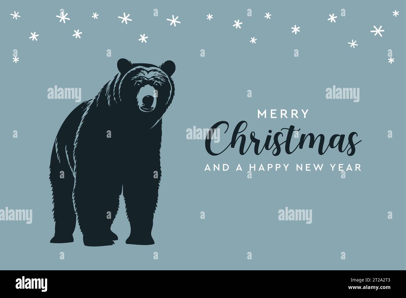 christmas greeting card with polar bear vector illustration Stock ...