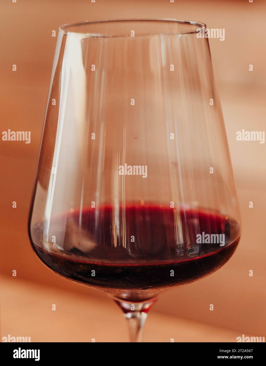 Glass of Spanish red wine origin Rivera del Duero Stock Photo