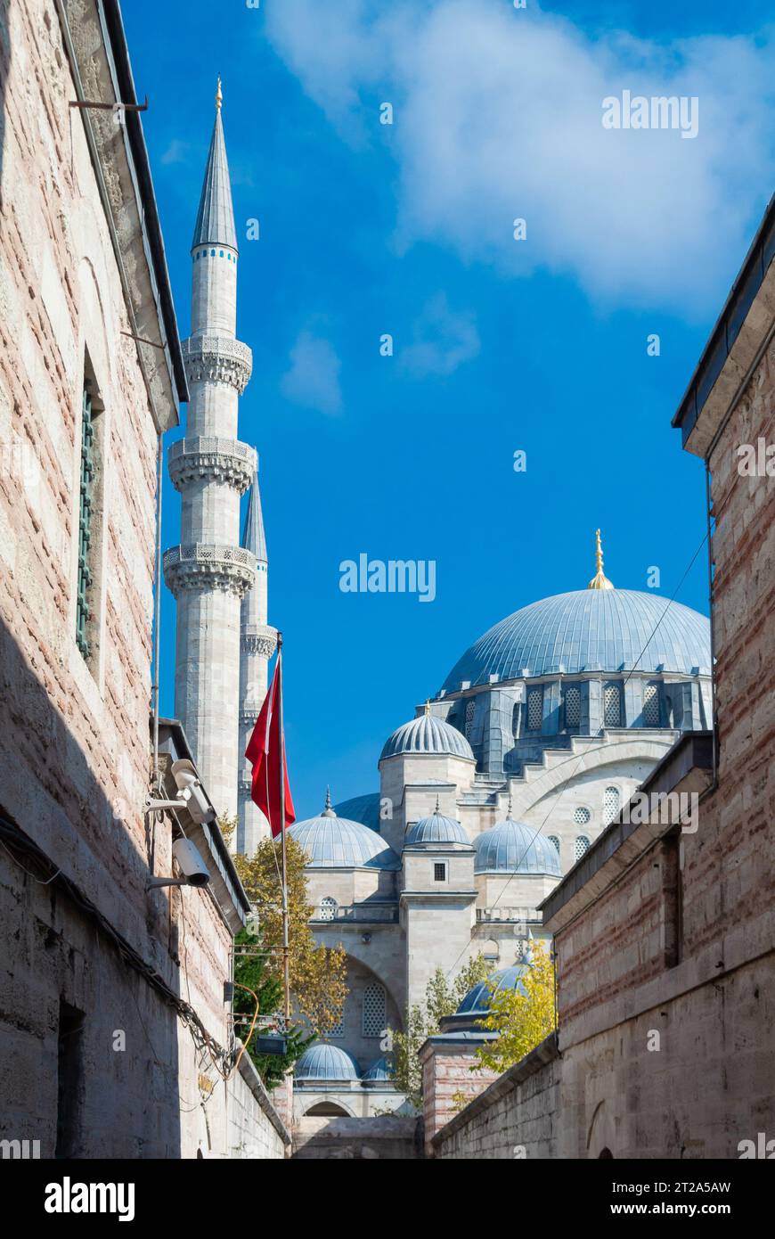 Istanbul, Turkey, A cityscape with Süleymaniye Mosque, (Turkish, Süleymaniye Camii) on the third hill in Istan Stock Photo