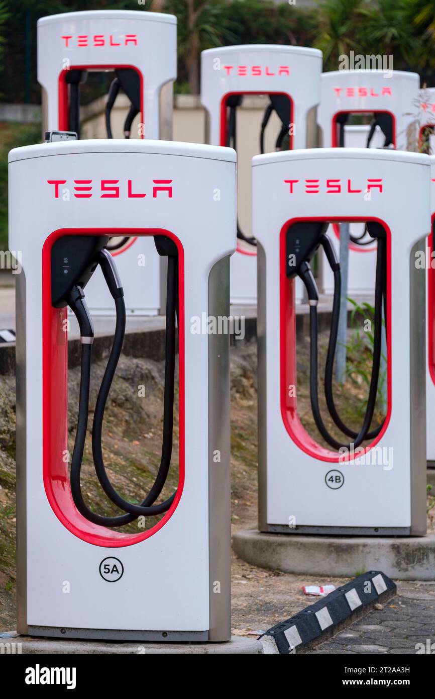 Tesla supercharger SUC Stock Photo