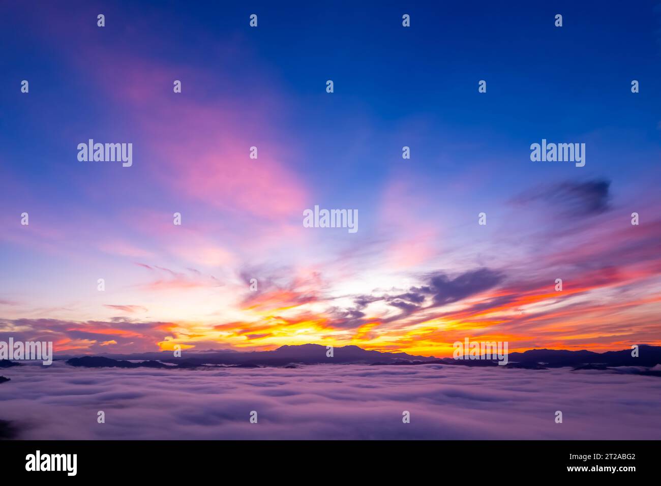 Drone flight over misty hills hi-res stock photography and images - Alamy