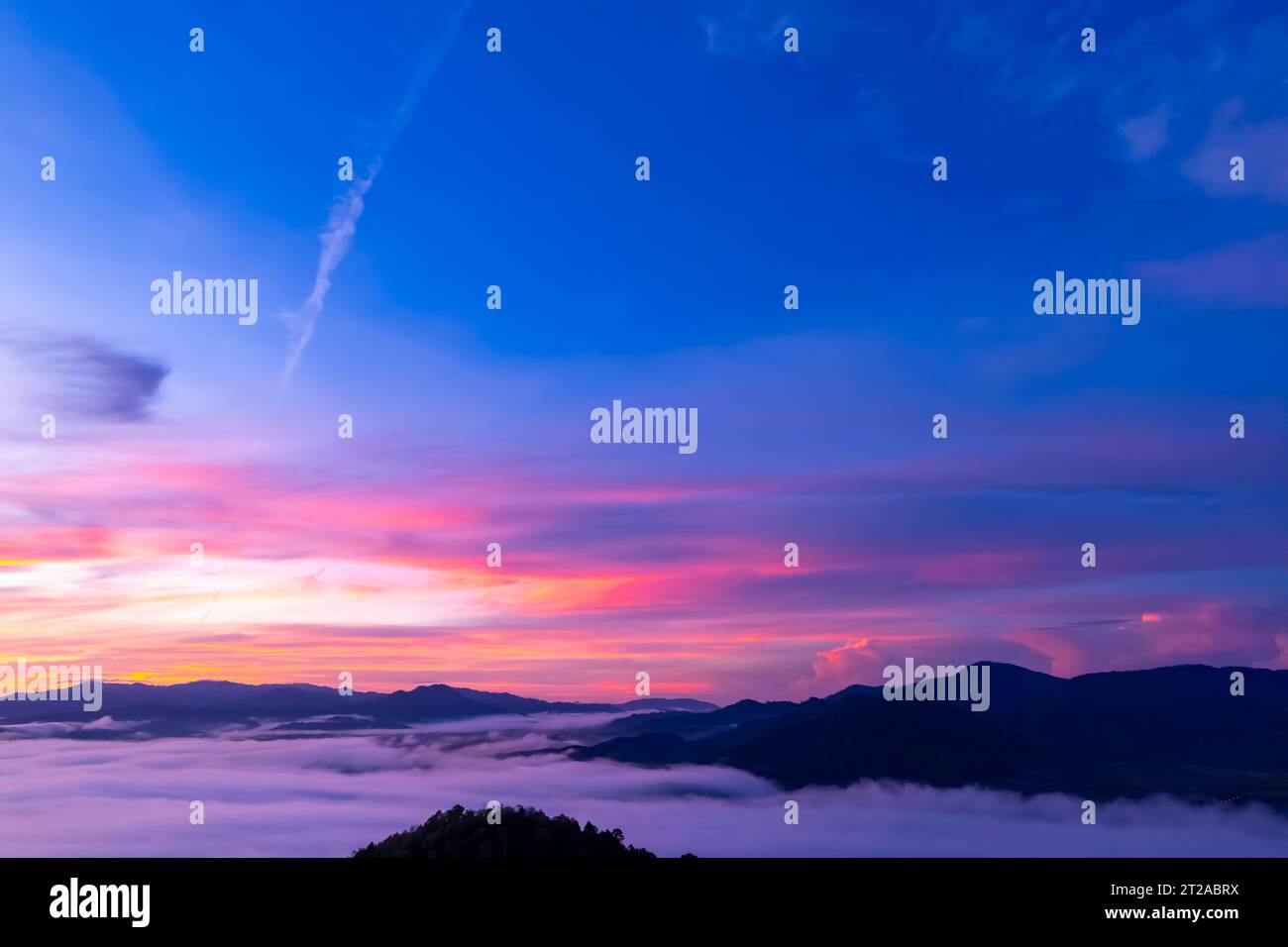 Drone flight over misty hills hi-res stock photography and images - Alamy