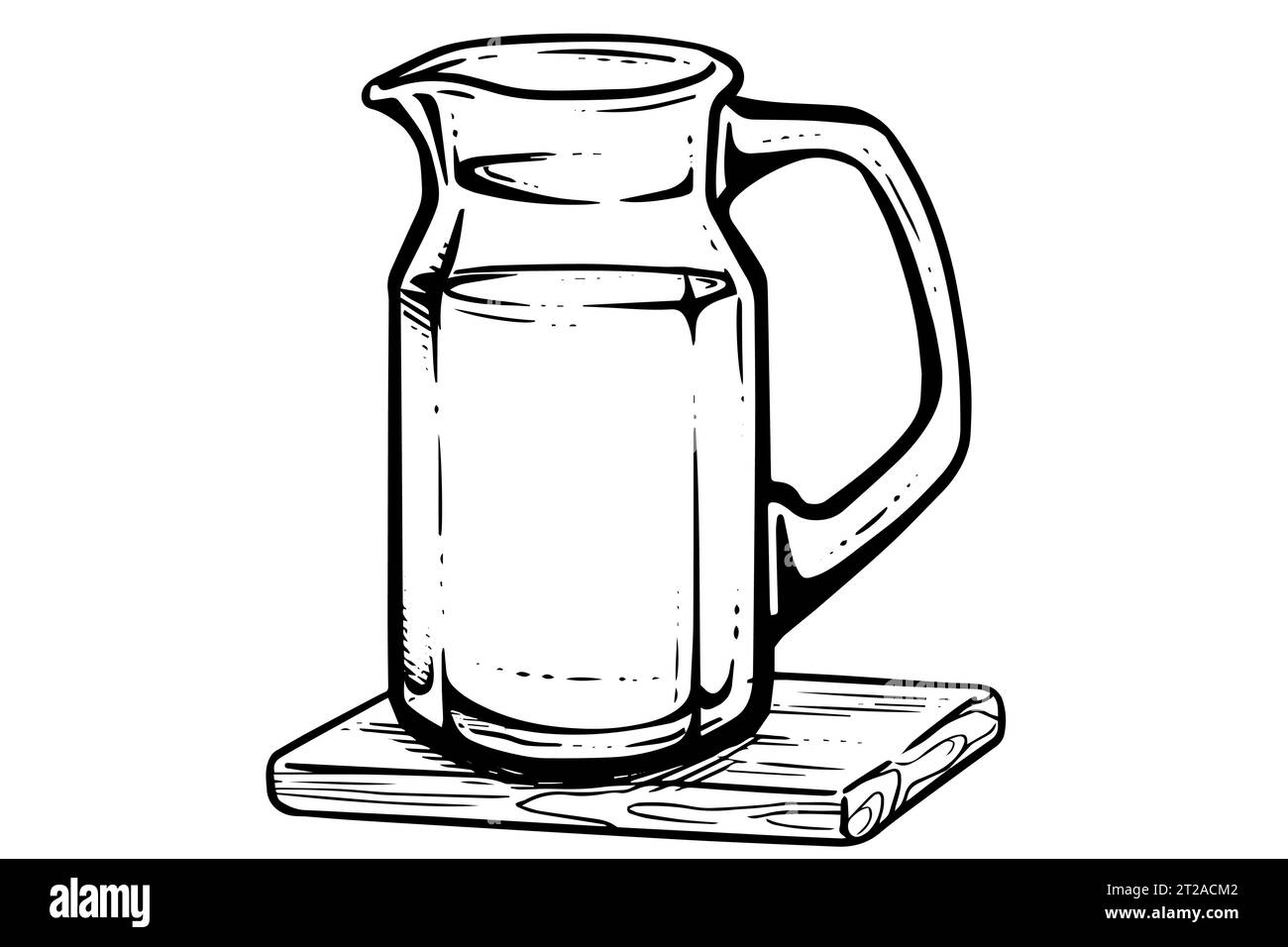 jug or pitcher hand drawn ink sketch. Engraved style vector