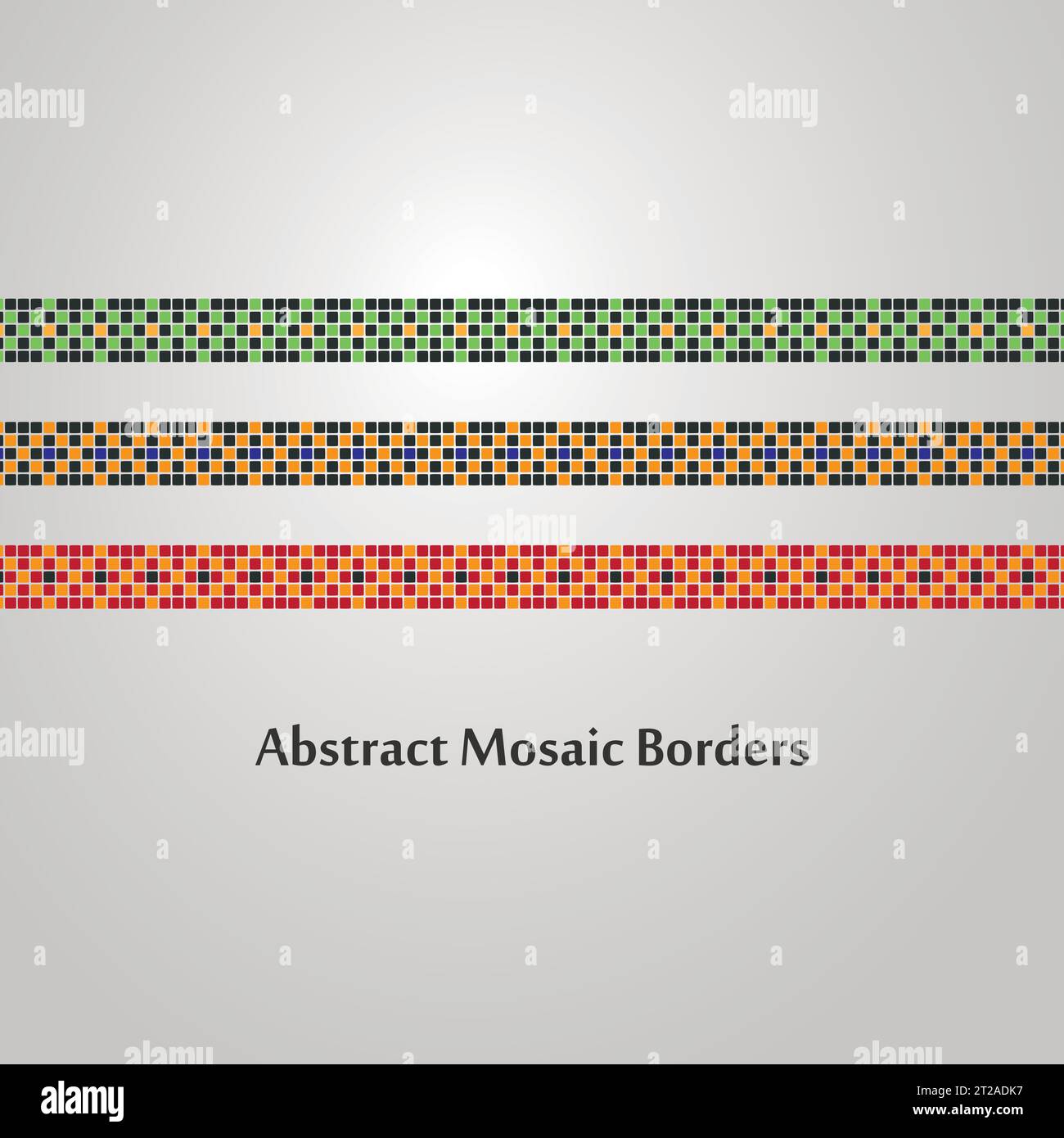 Abstract Colorful Mosaic Border Designs  Different Decoration Elements Stock Vector