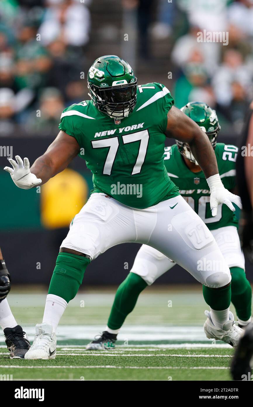 New York Jets offensive tackle Mekhi Becton (77) in action against the ...