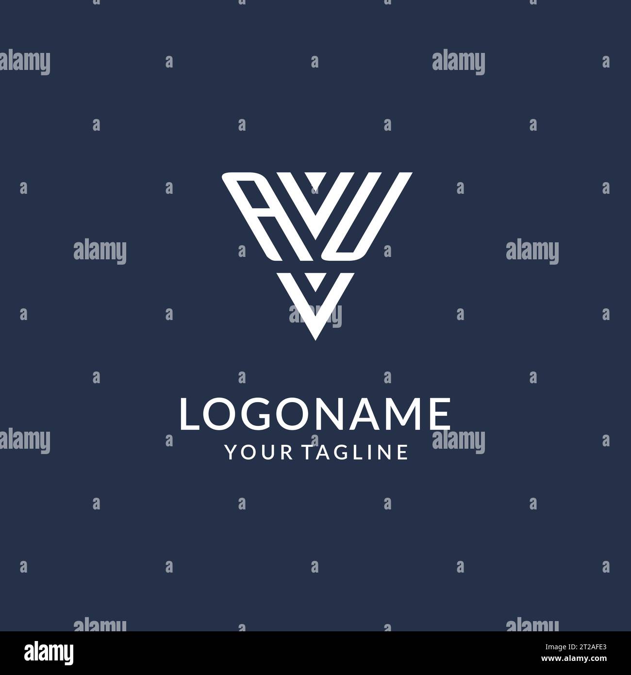 AU triangle monogram logo design ideas, creative initial letter logo with triangular shape logo vector Stock Vector