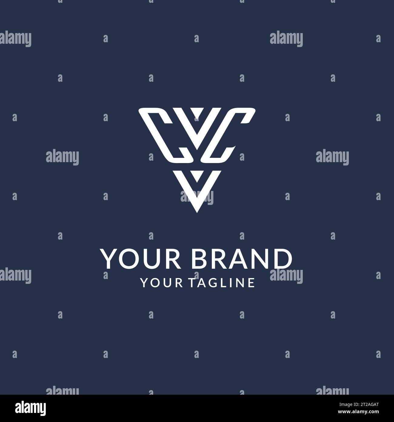 CC triangle monogram logo design ideas, creative initial letter logo with triangular shape logo vector Stock Vector