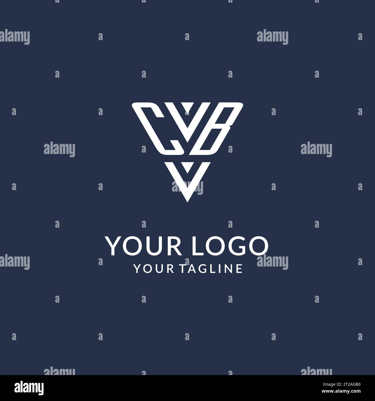 CB triangle monogram logo design ideas, creative initial letter logo with triangular shape logo vector Stock Vector