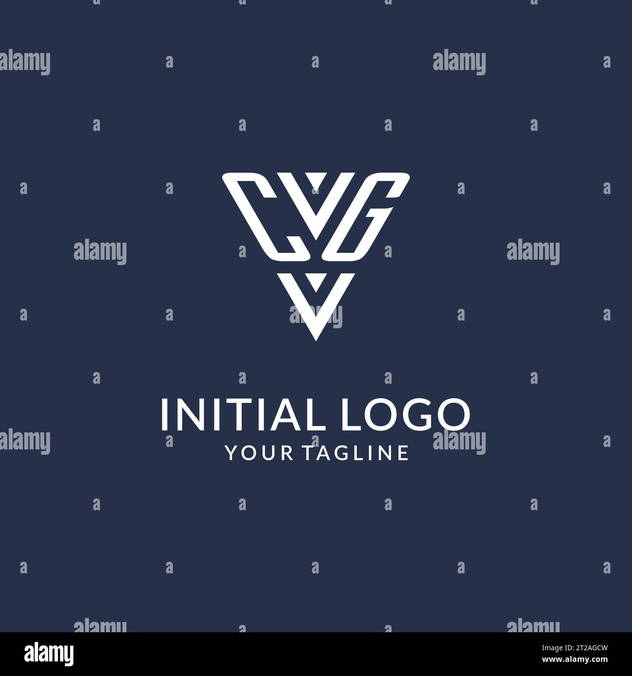 CG triangle monogram logo design ideas, creative initial letter logo