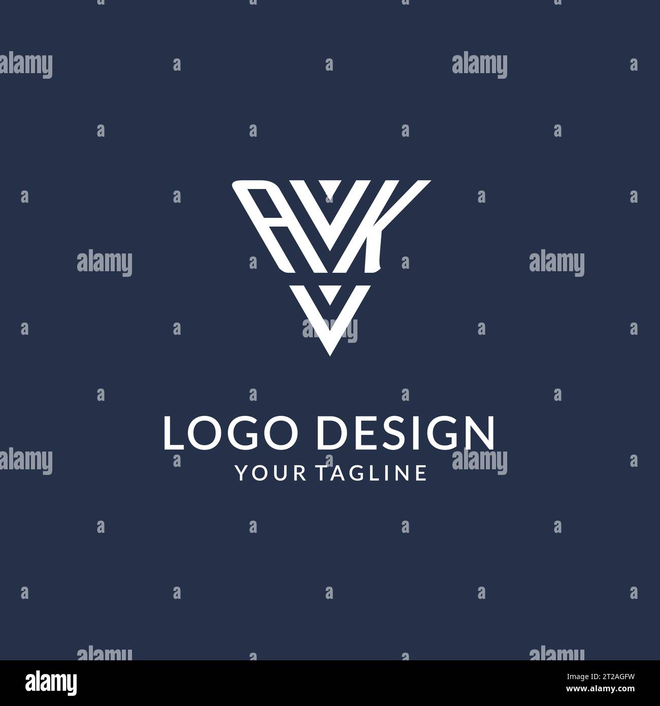 AK triangle monogram logo design ideas, creative initial letter logo with triangular shape logo vector Stock Vector