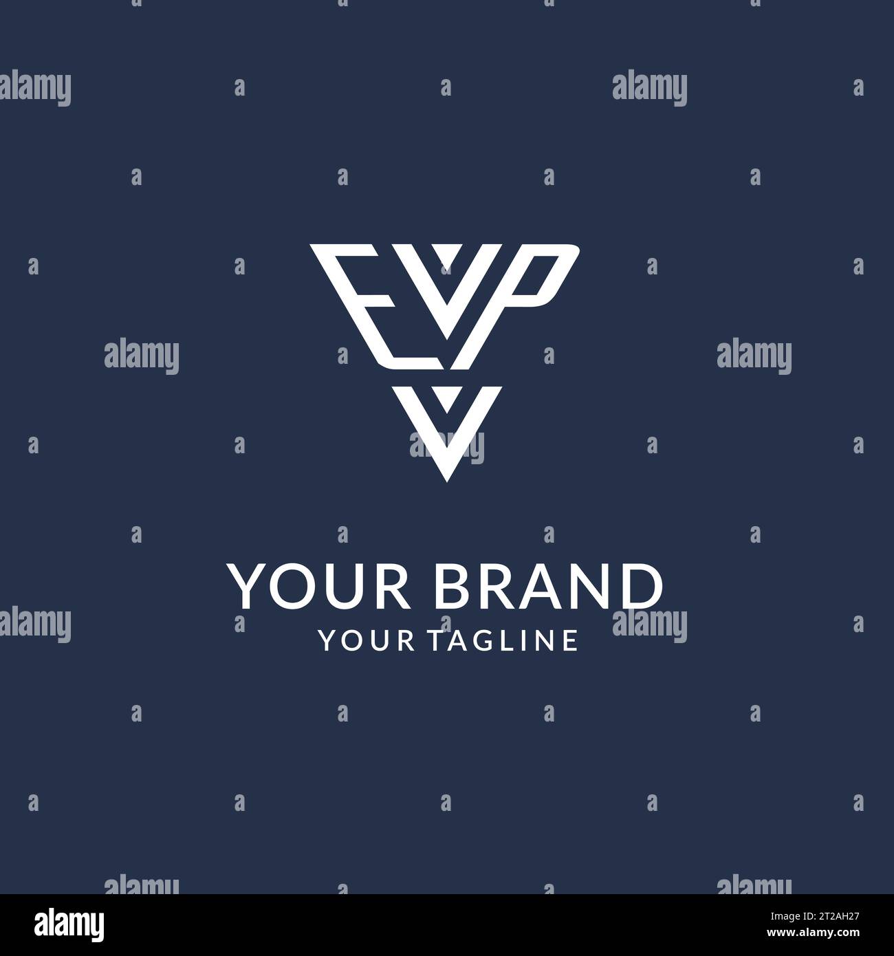 EP triangle monogram logo design ideas, creative initial letter logo with triangular shape logo vector Stock Vector
