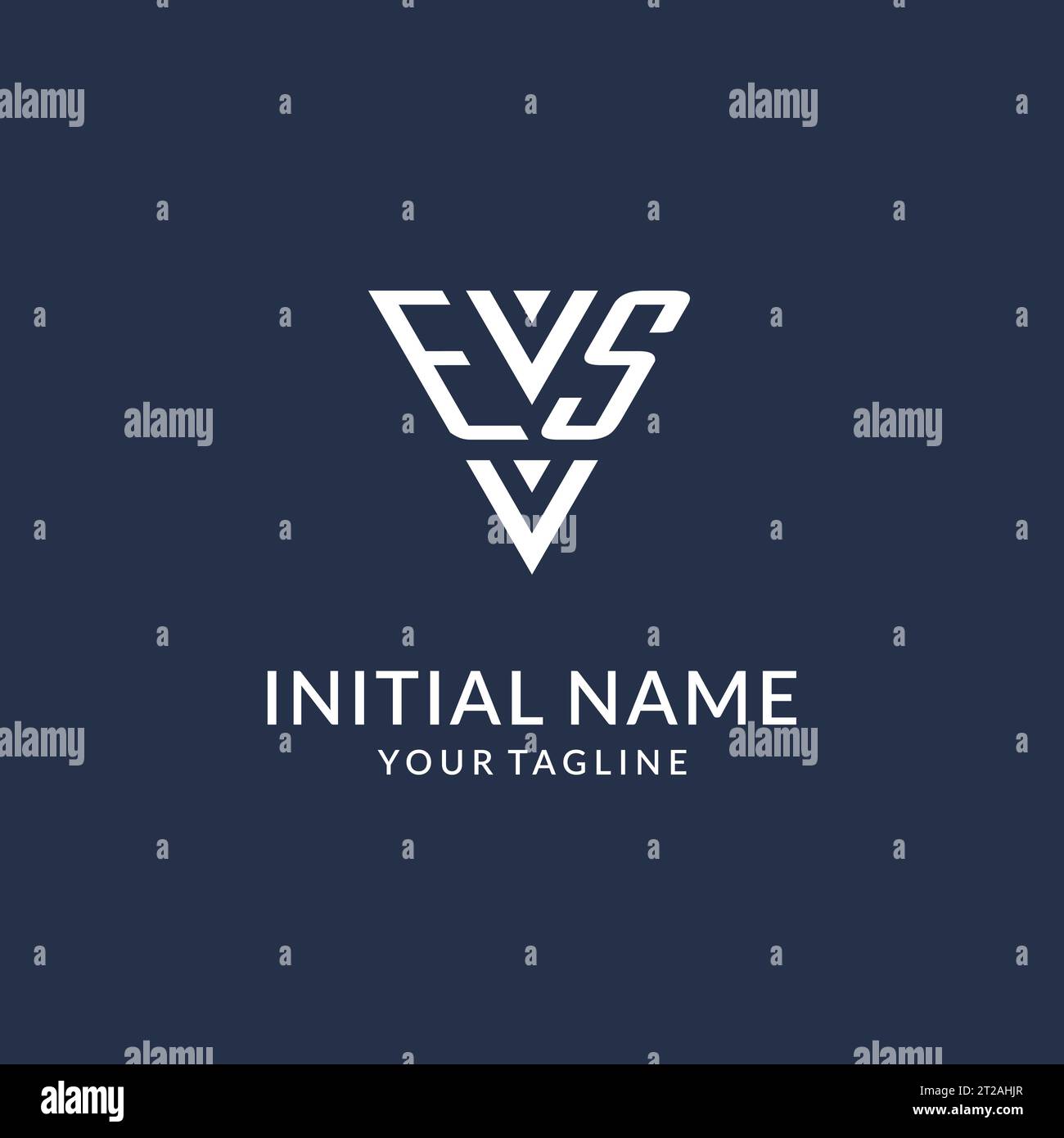 ES triangle monogram logo design ideas, creative initial letter logo with triangular shape logo vector Stock Vector